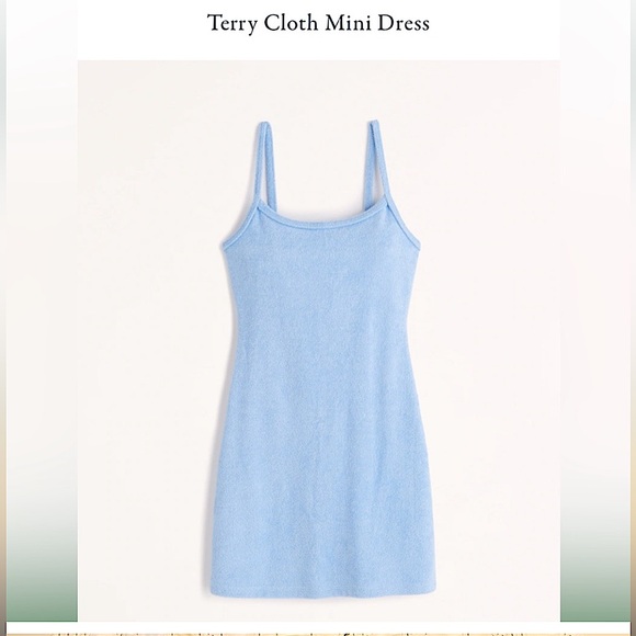 Abercrombie and fitch NWT blue Terry cloth mini dress size small - Picture 1 of 8